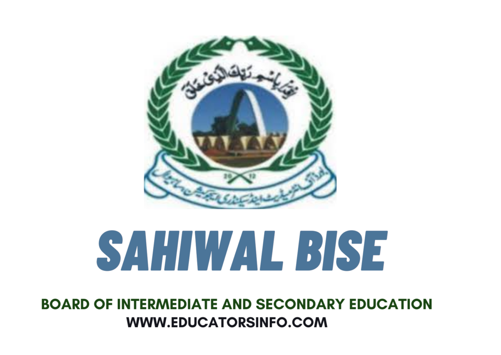 BISE Sahiwal 2nd Year 12th Class Date Sheet 2023